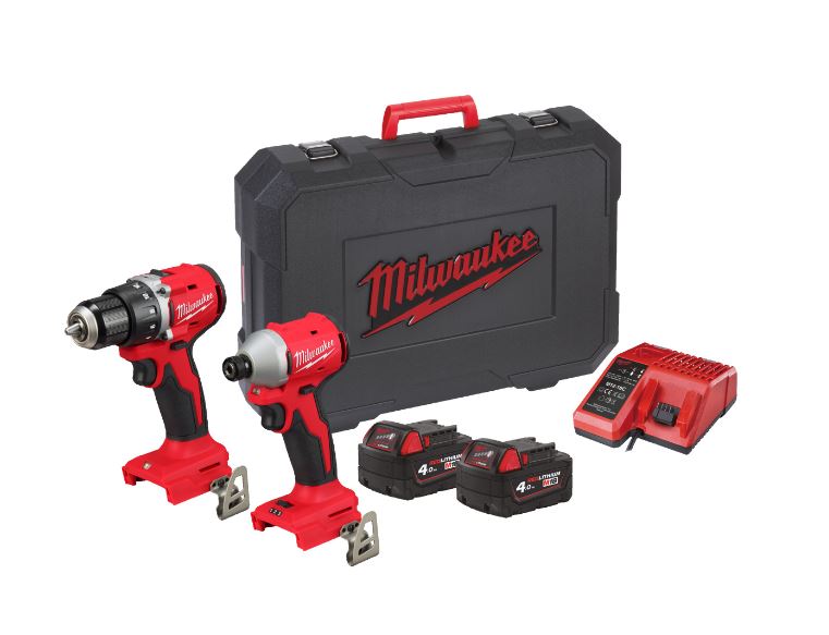 Milwaukee 4933492836 M18 BLCPP2B-402C Powerpack 18V 4,0Ah Li-Ion - M18BLDDRC Accuboor + M18BLIDRC Slagschroever