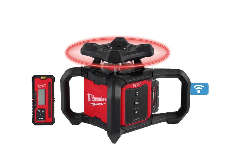 Milwaukee 4933493191 M18 RLOH600-201C Horizontale/verticale Roterende Rode Laser 18V 2.0Ah Li-Ion