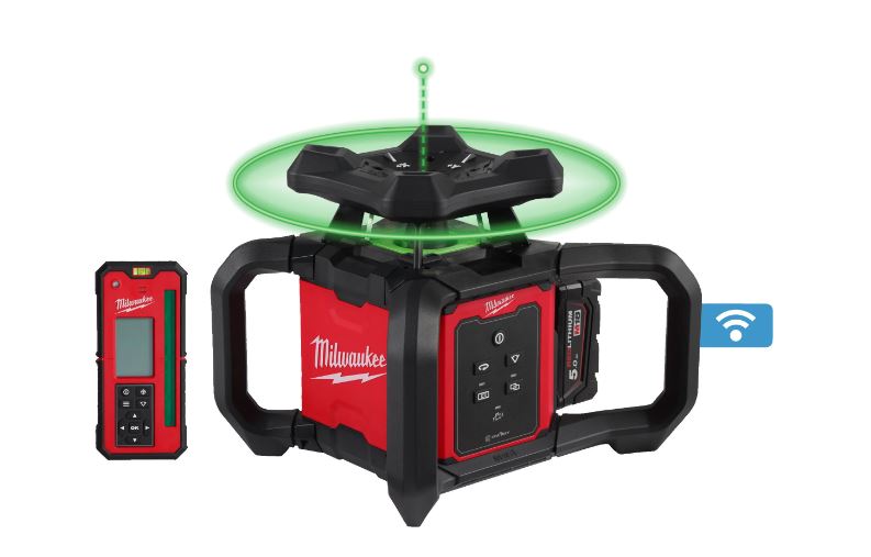 Milwaukee 4933493194 M18 RLOHVG300-501C Horizontale/verticale Roterende Groene Laser 18V 5.0Ah Li-Ion