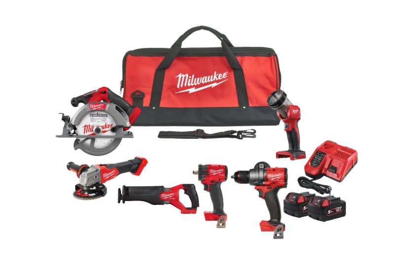 Milwaukee 4933498659 M18 FPP6H3-502B M18 FUEL™ Powerpack 6 machines 18V 5.0Ah Li-Ion in tas 4933498659