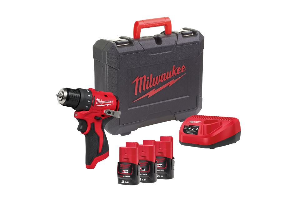 Milwaukee 4933499685 M12 BLDDRC-203C Compact boorschroefmachine 12V 3 x 2.0Ah Li-Ion