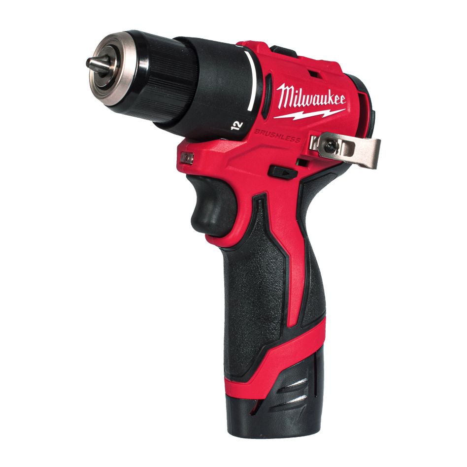 Milwaukee 4933500422 M12 BLPDRC-202C Compacte Accu-klopboormachine 2x 12V 2,0Ah en lader borstelloos in koffer