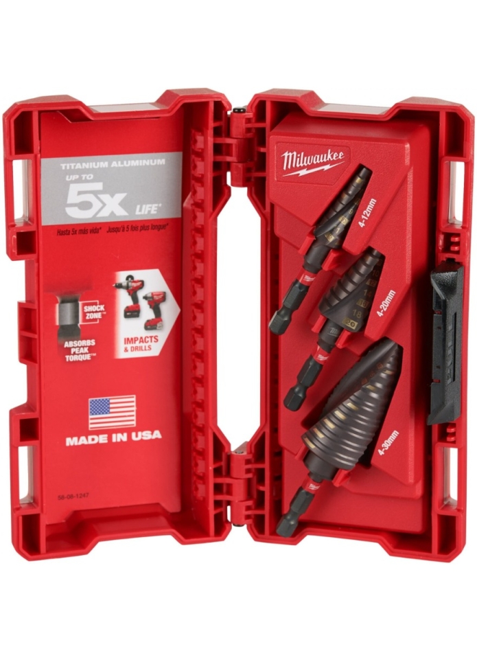 Milwaukee Accessoires 48899266 SHOCKWAVE™ Trappenboren Set- 3-Delig