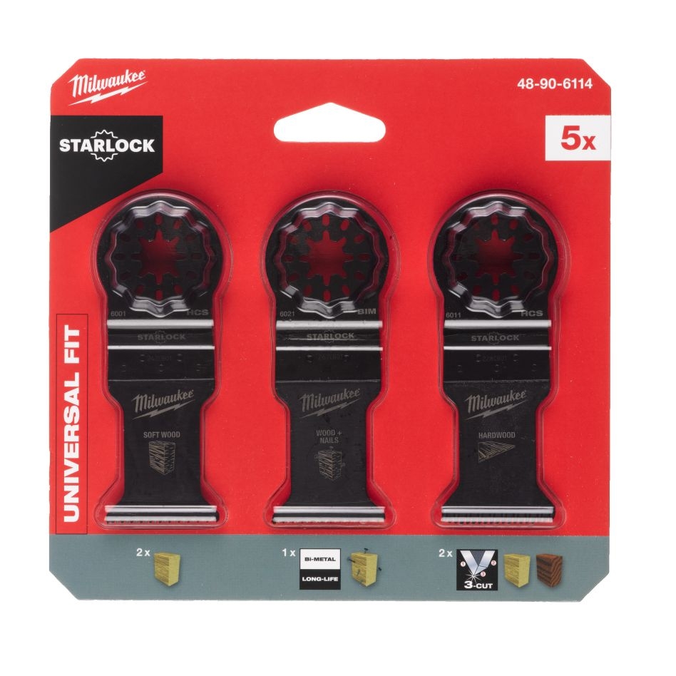 Milwaukee Accessoires 48906114 OMT SL Hout bladenset (5-delig)