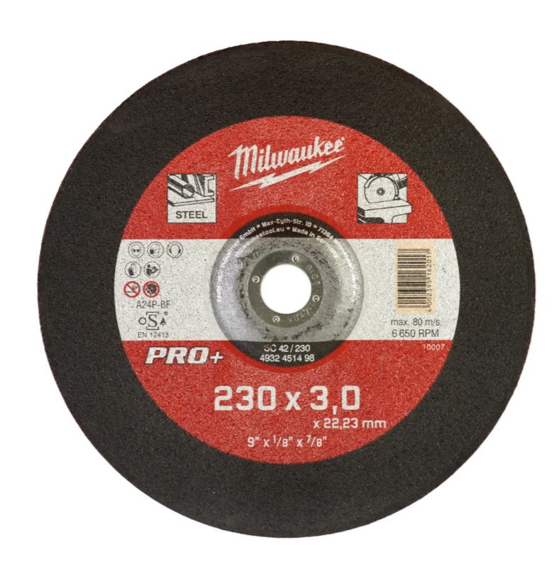Milwaukee Accessoires 4932451498 Metaaldoorslijpschijf SC42 230 x 3 PRO+
