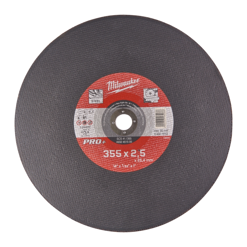 Milwaukee Accessoires 4932451505 Metaaldoorslijpschijf afkortzaagmachine SC41 355 x 2,5 mm PRO+ (te bestellen per 10)