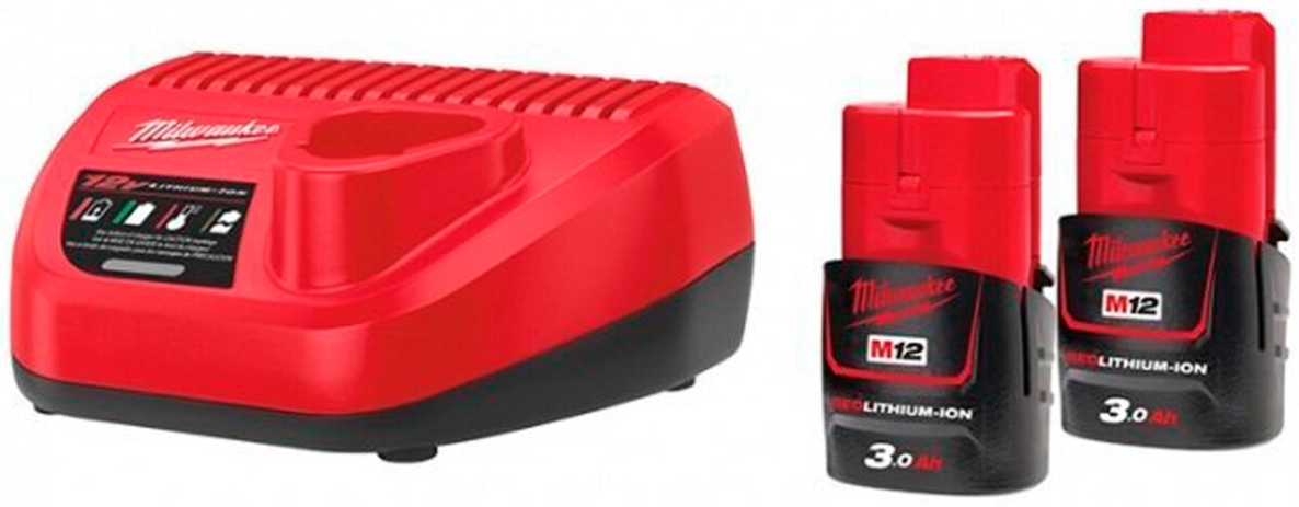 Milwaukee Accessoires 4933451902 M12 NRG-302 M12™ NRG pack - 2 x accu 12V 3.0Ah + C12C lader 4933451902