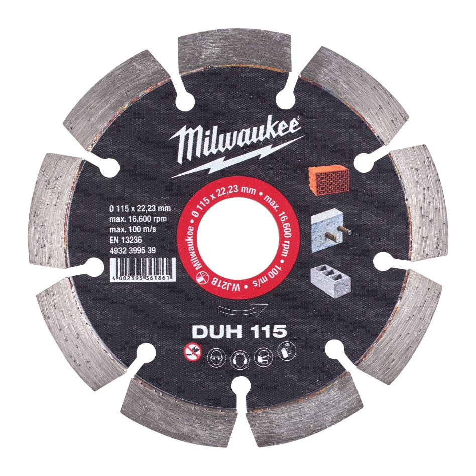 Milwaukee Accessoires 4932399539 Diamantdoorslijpschijf DUH 115