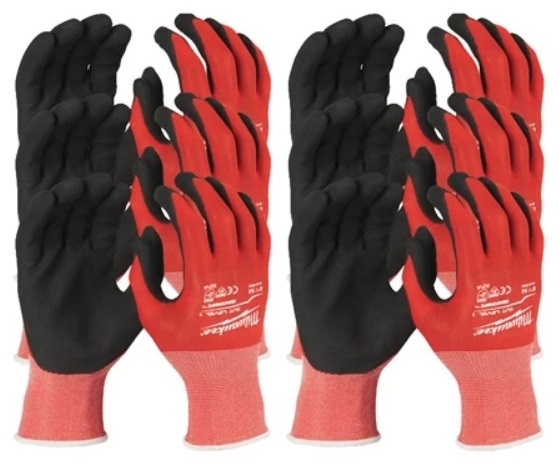 Milwaukee Accessoires 4932471617 Gedipte Werkhandschoenen Snijklasse 1/A 12 Paar Maat 11/XXL