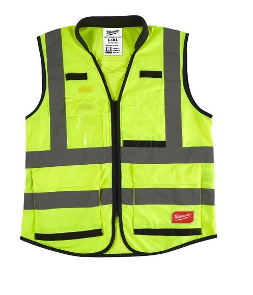Milwaukee Accessoires 4932471896 Veiligheidshesje Hi-vis Premium klasse 2 geel - L/XL - 1 stuk