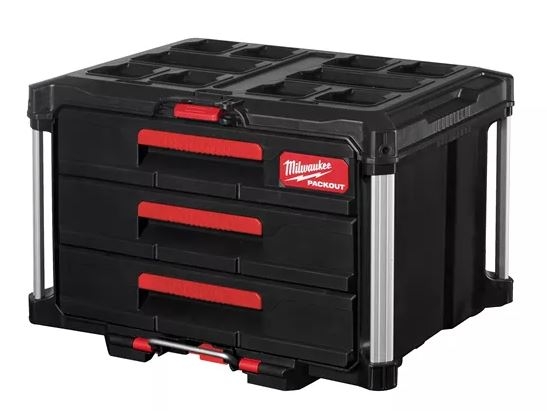 Milwaukee Accessoires 4932472130 Packout Gereedschapskist met 3 lades