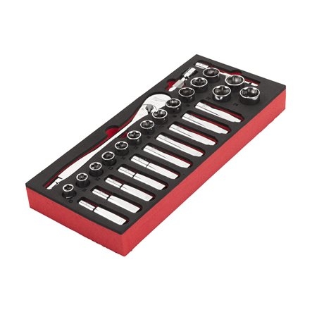 Milwaukee Accessoires 4932479826 1/2'' Ratel en Doppen in Foam Inlay 28-delig