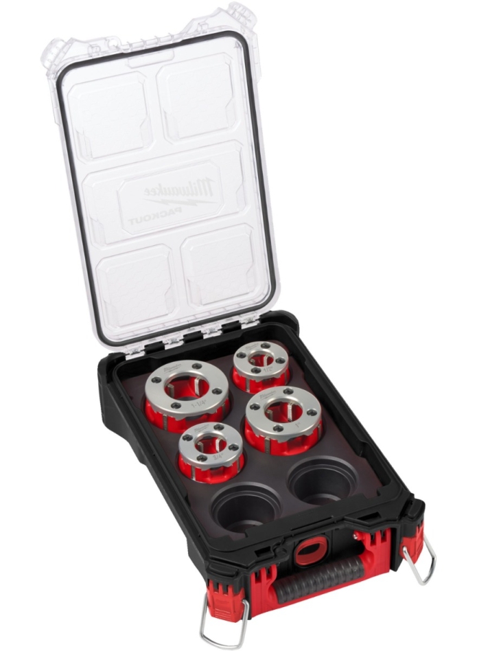 Milwaukee Accessoires 4932480250 Draadsnijkoppen Set voor M18 FPT114 -  4 delig 1/2" tot 1-1/4" in Packout Compact Organiser