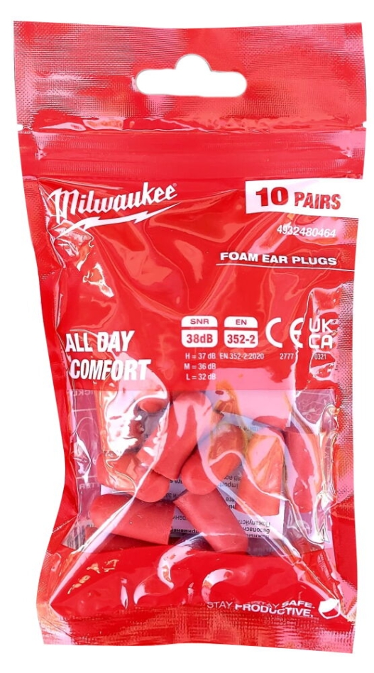 Milwaukee Accessoires 4932480464 Foam Ear Plugs 10 pairs