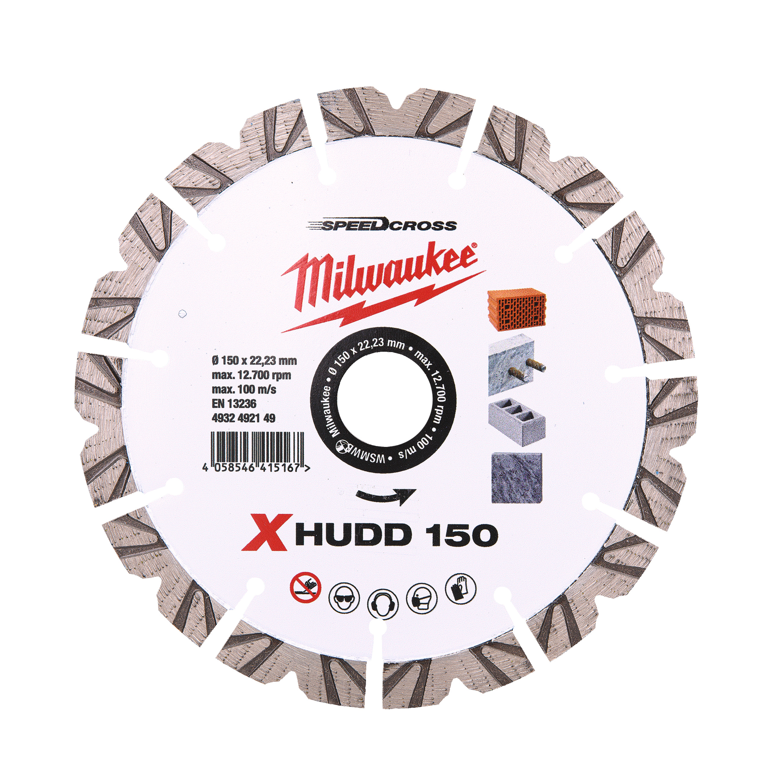 Milwaukee Accessoires 4932492149 Premium Speedcross X-HUDD Diamantschijf 150 mm