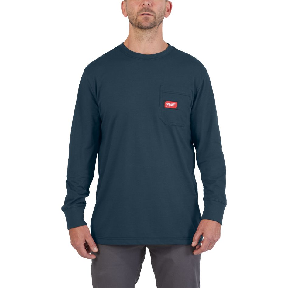 Milwaukee Accessoires 4932493044 Werk T-shirt long sleeve blauw M 1st