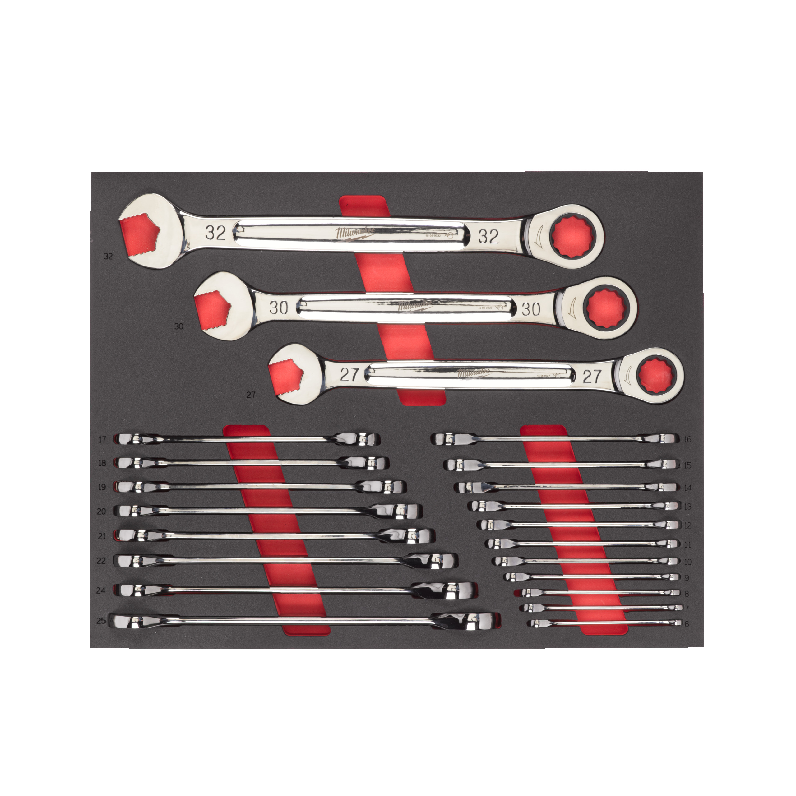 Milwaukee Accessoires 4932493248 22-delige foam inlay MAXBITE™ ratelende metrische combinatiesleutelset