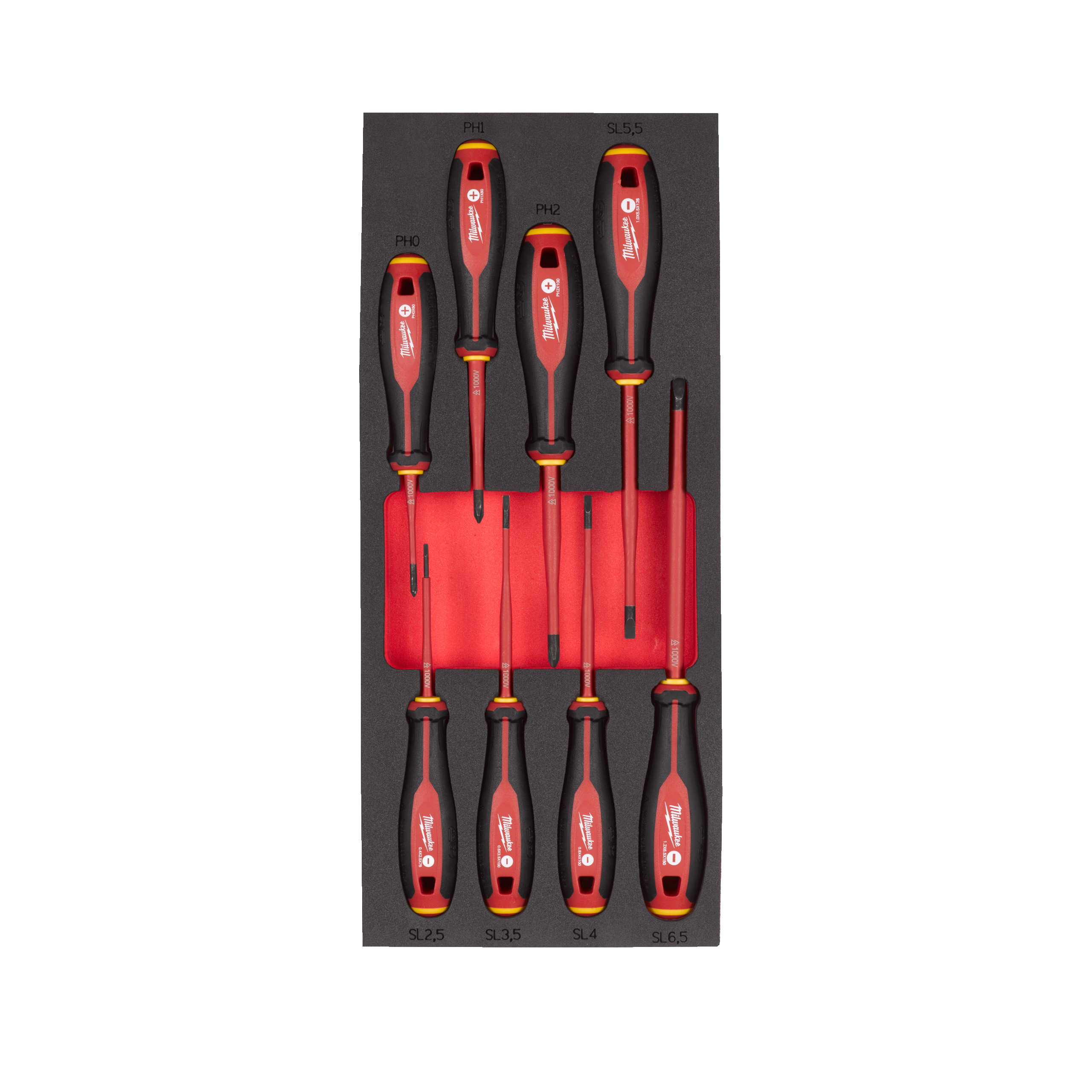 Milwaukee Accessoires 4932493249 VDE Tri-Lobe schroevendraaierset foam inlay (8-delig)