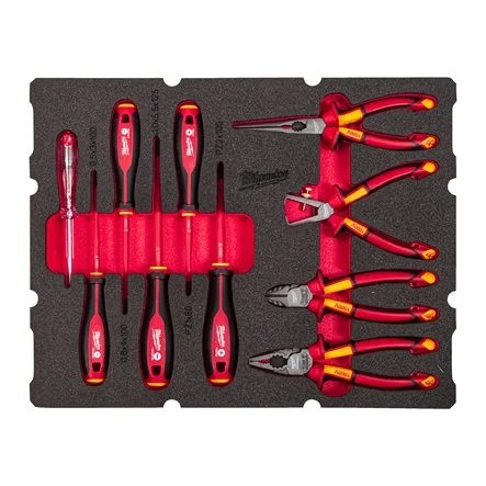 Milwaukee Accessoires 4932493637 Schroevendraaier en tangen Set PACKOUT Foam Inlay 9-delig Electricien