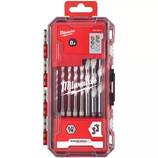 Milwaukee Accessoires 4932493871 Multimateriaal borenset SHOCKWAVE 8-delig set