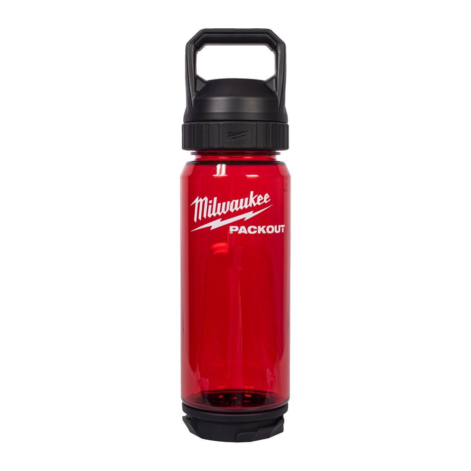 Milwaukee Accessoires 4932498636 PACKOUT 740 ml Plastic fles met drinkdop rood