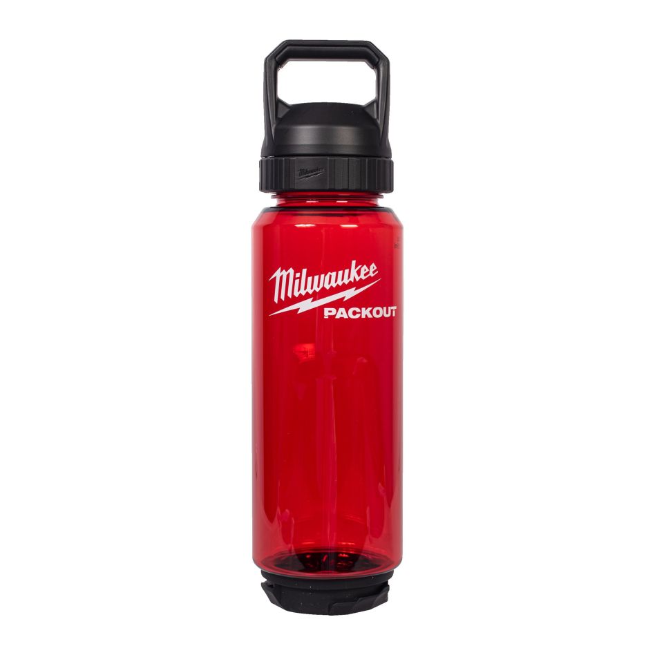 Milwaukee Accessoires 4932498637 PACKOUT 1005 ml Plastic fles met drinkdop rood