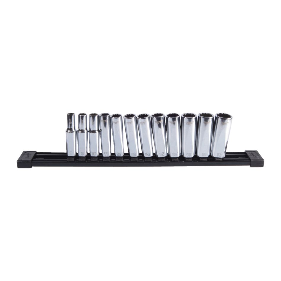 Milwaukee Accessoires 4932498796 Diepe doppenset 12-kant metrisch  3/8″ aansluiting 12-delig