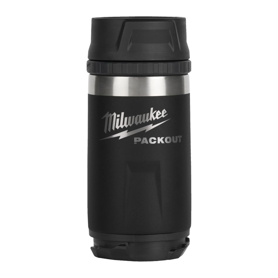 Milwaukee Accessoires 4932498978 PACKOUT™ 355 ml fles met drinkdop zwart 