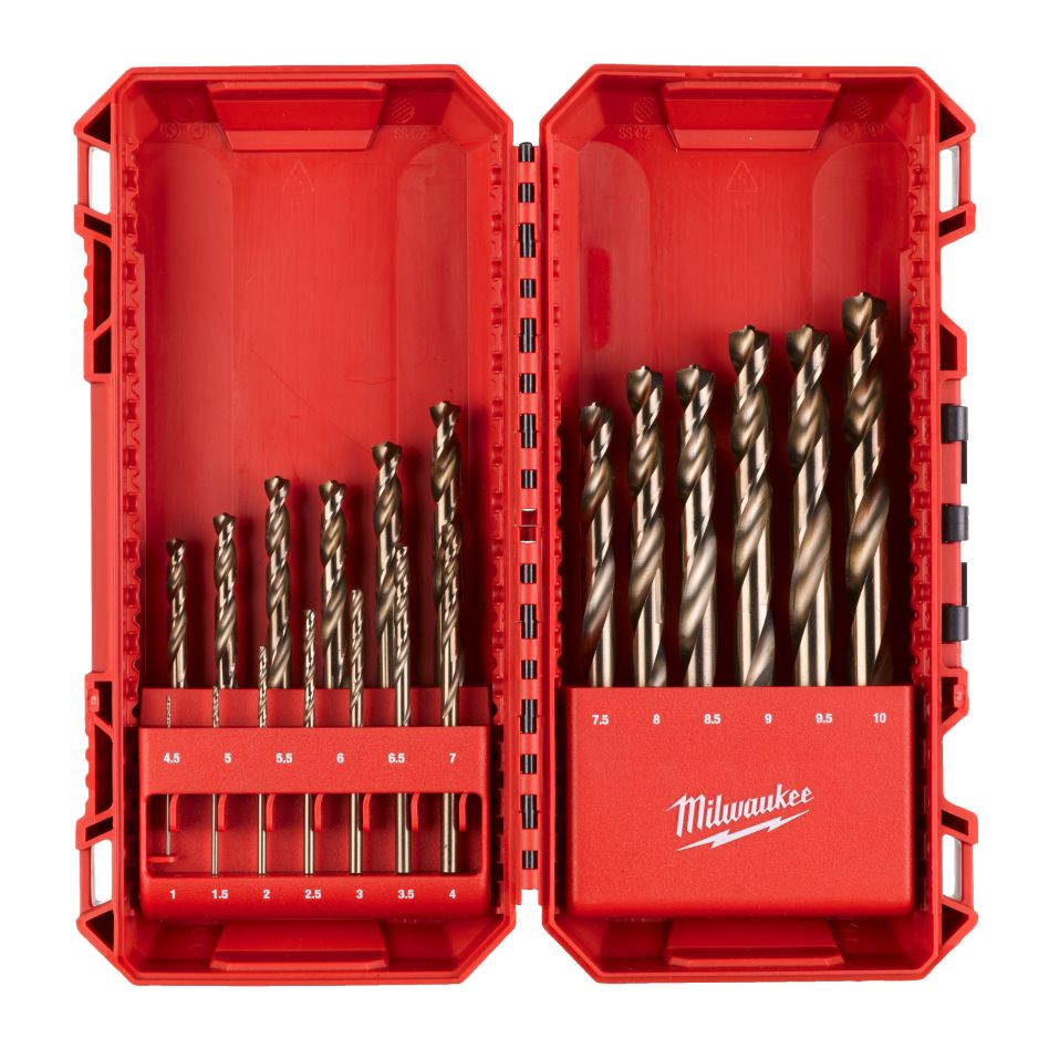 Milwaukee Accessoires 4932499764 RED COBALT PACKOUT Ready Box Metaalborenset HSS-G 19-delig