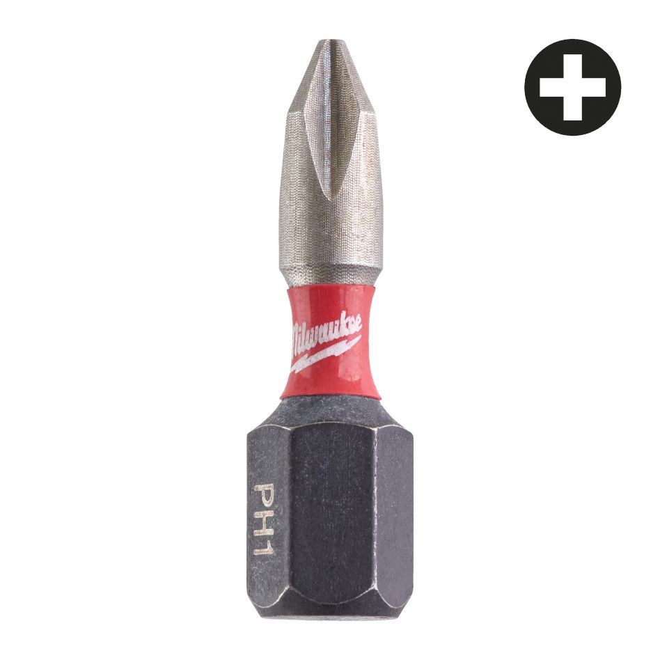 Milwaukee Accessoires 4932500352 SHOCKWAVE Schroefbit PH1 25 mm 3ST