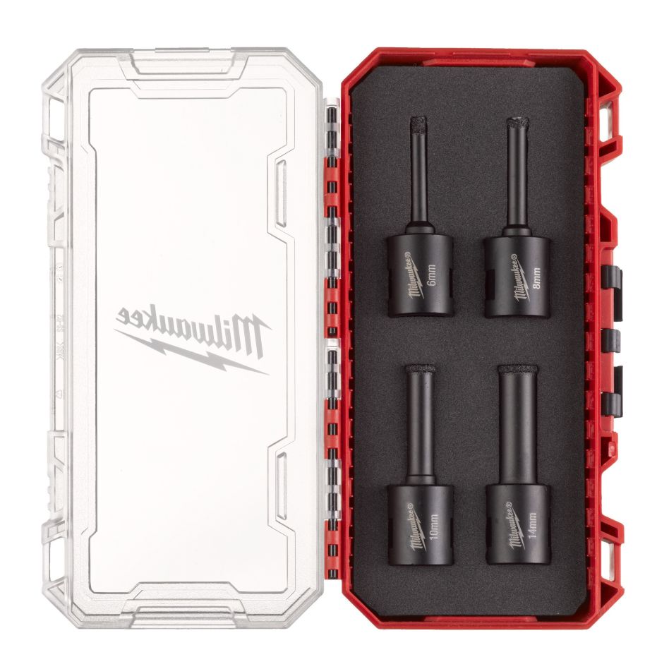Milwaukee Accessoires 4932500544 DIAMOND MAX Diamantboren M14 Droog Set PACKOUT Ready Box 6/8/10/14 mm