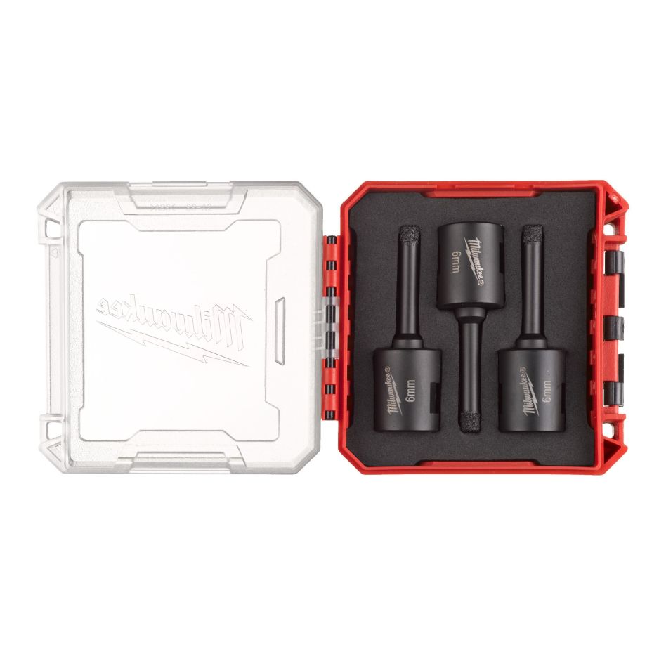 Milwaukee Accessoires 4932500545 DIAMOND MAX Diamantboren M14 Droog Set PACKOUT Ready Box 3x6 mm