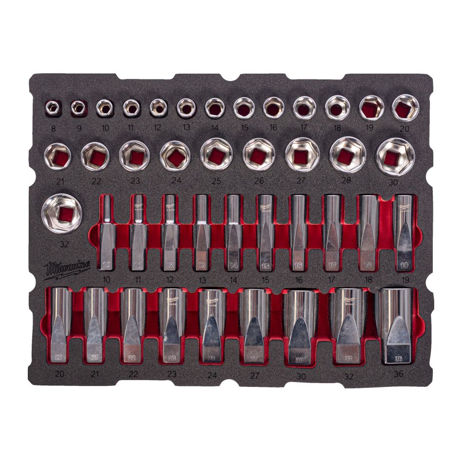 Milwaukee Accessoires 4932501869 Foam Inlay PACKOUT doppenset 1/2” 42-delig