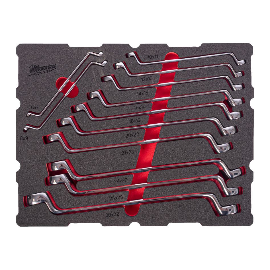 Milwaukee Accessoires 4932501873 Foam Inlay PACKOUT dubbel ringsleutelset met offset 12-delig