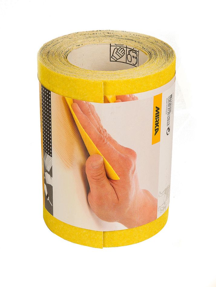 Mirka Accessoires 1653400180 Schuurpapier Geel Basic 115mm x 5m op rol korrel P80