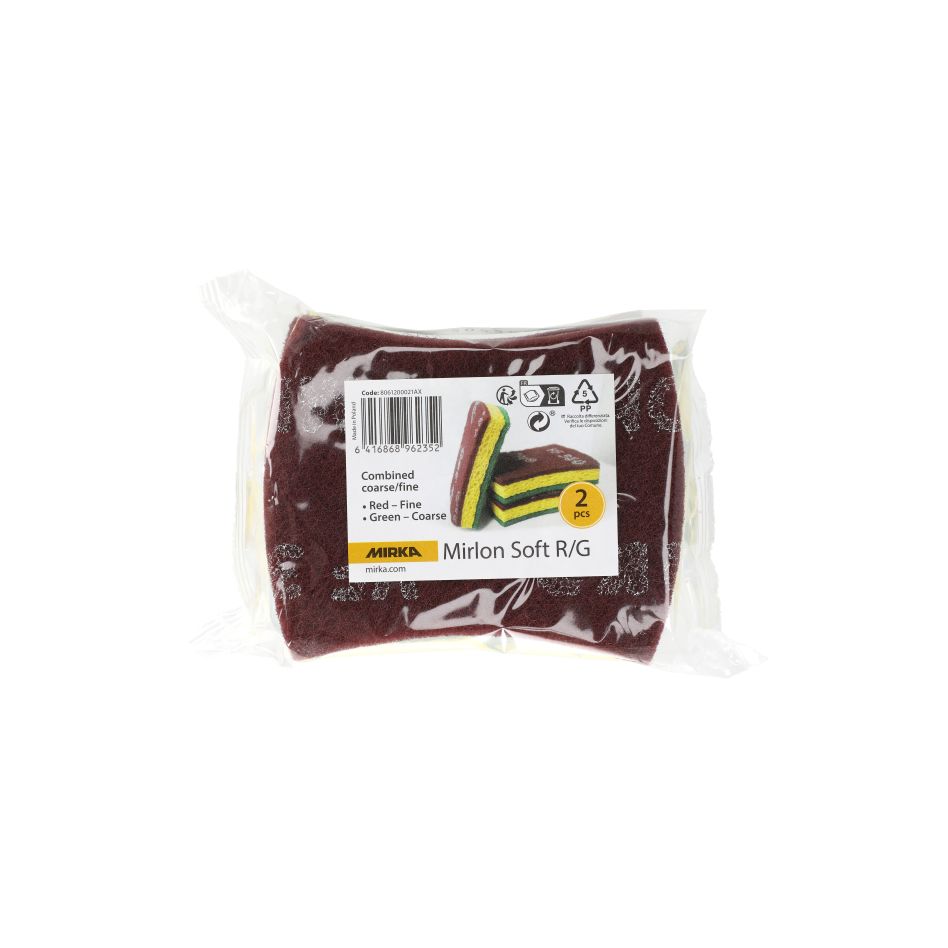 Mirka Accessoires 8061200021AX Mirlon Soft R/G Zachte spons 126x88x33 10 x 2st