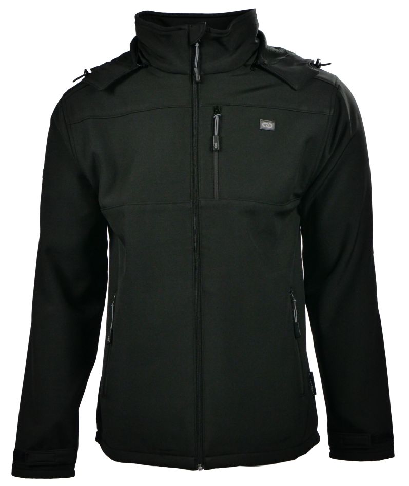 MJAY14001TON Softshell Jas met muts Zwart