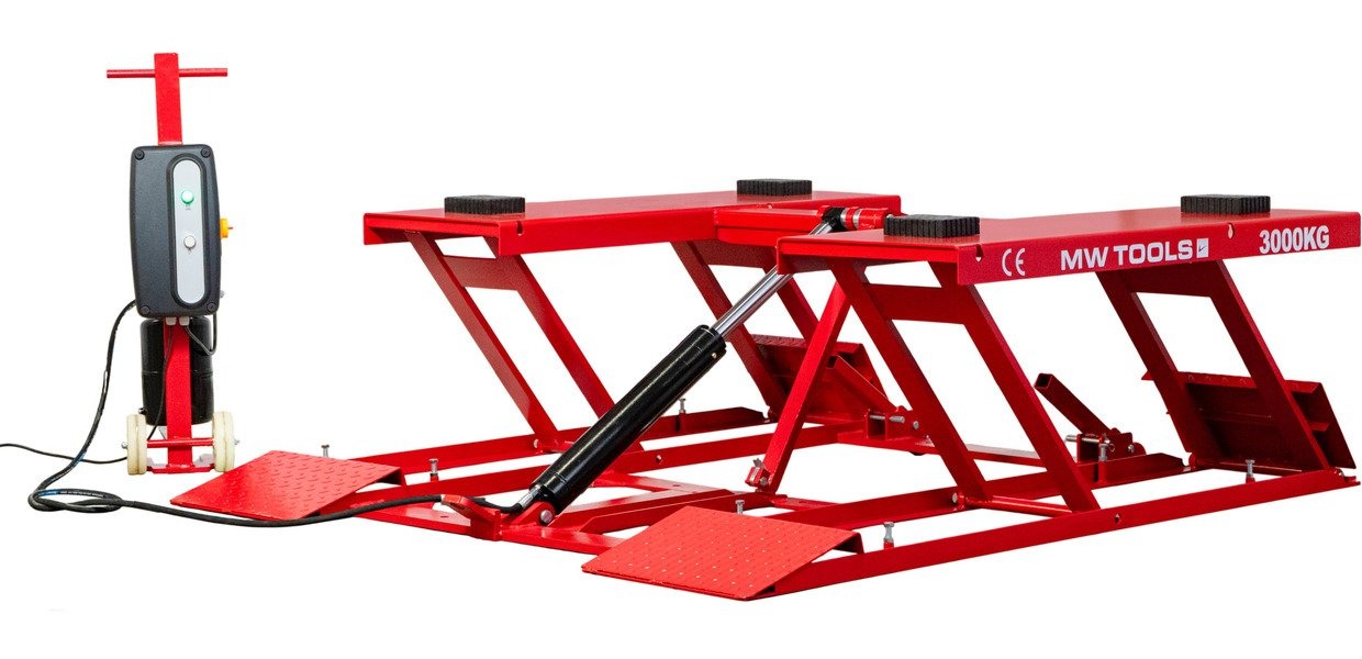 MW-Tools 758725220 MSL302M Mobiele schaarhefbrug 230 V 3 Ton en hefhoogte van 620 mm 