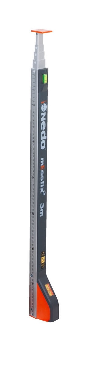 Nedo F380311 mEssfix 2 Telescopische meetlaat 0,70m-3.00m mm/cm incl. hoes