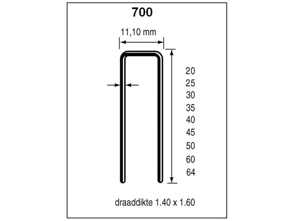 Dutack 5056039 Niet 700 serie 25 mm 10.000 stuks