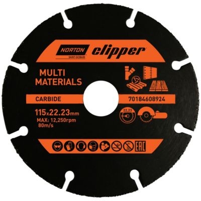 Norton Clipper 70184608308 Carbide Multi Materiaal zaagblad voor Haakse slijpers 76 mm