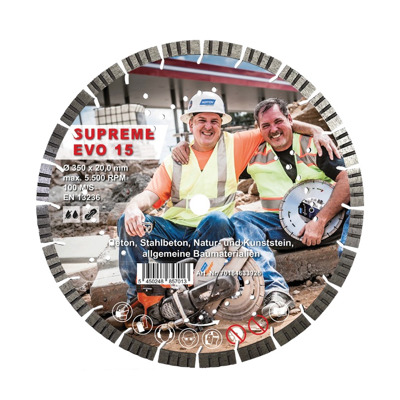 Norton Clipper 70184635007 Supreme EVO15 Diamantzaagblad Ø 400x25,4mm 10st