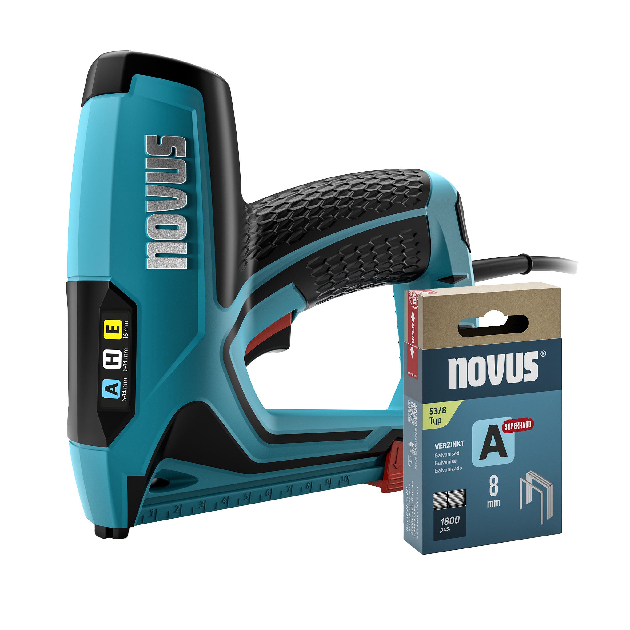 Novus 031-0369 J-150 Elektrische Tacker 6-16 mm + Nieten