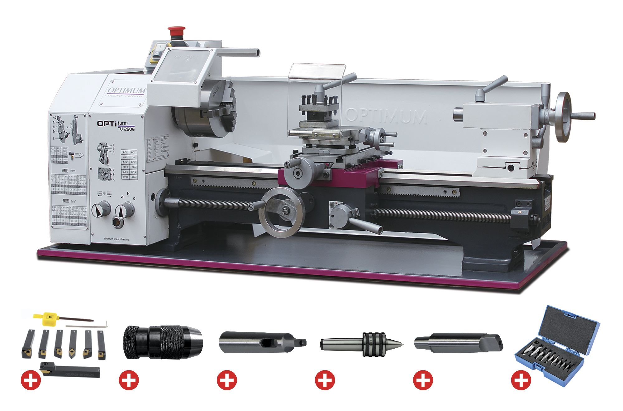 Optimum 793425003 Optiturn TU2506 Pack Metaaldraaibank 550 mm 400V 