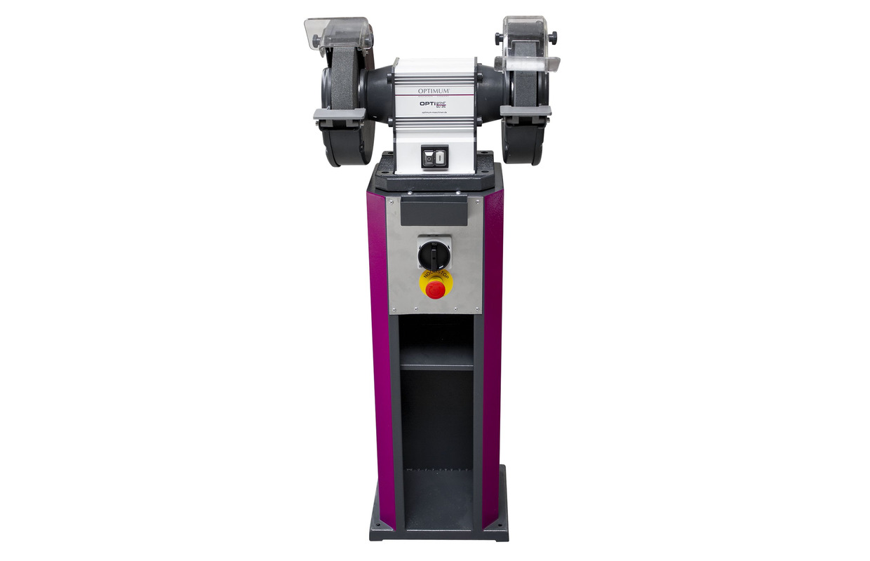 Optimum 790025005 Optigrind GU25NS Werkbankslijper met noodstop op sokkel 250 mm 400 Volt