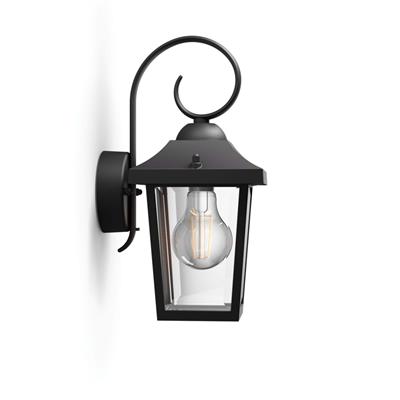 Philips P156797 Buzzard Wandlamp zwart 1x60W 230V