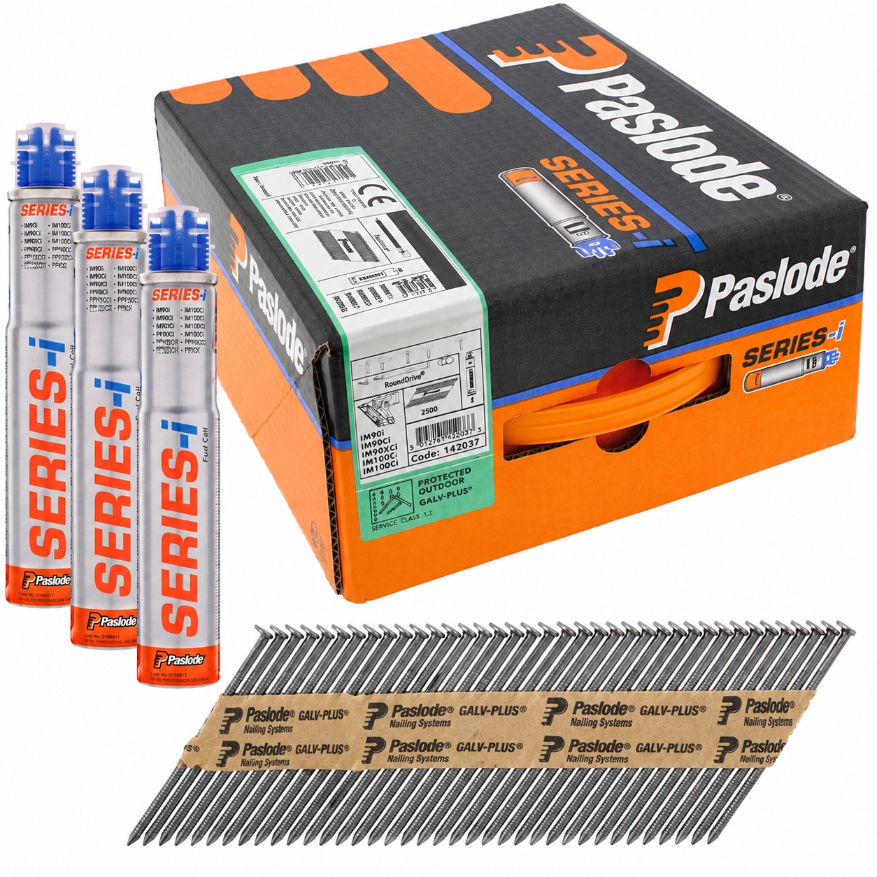 Paslode Bevestiging 142005 Stripnagel 2,8 x 51 ring blank RounDrive (incl. gaspatronen) 3750 stuks