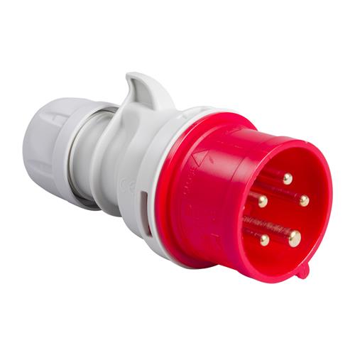 PCE 41.040 Contactstop CEE 32A - 400V - 5P - IP44 - 6h - rood 