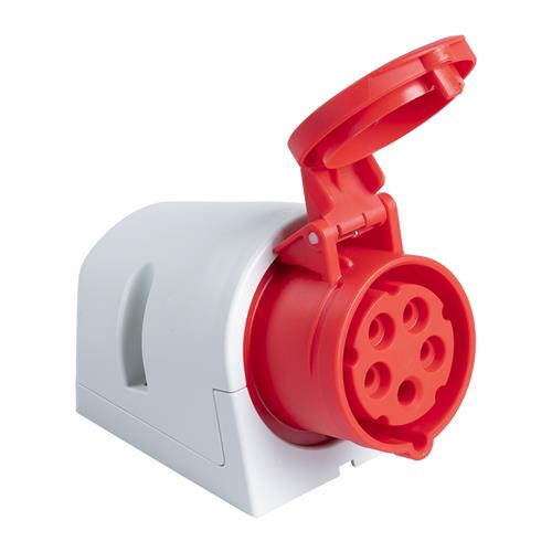 PCE 43.030 WCD opbouw CEE 16A - 400V - 5P - IP44 - 6h - rood 