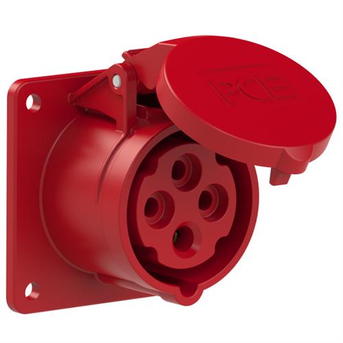PCE 44.010 WCD inbouw CEE 16A - 400V - 4P - IP44 - 6h - rood 